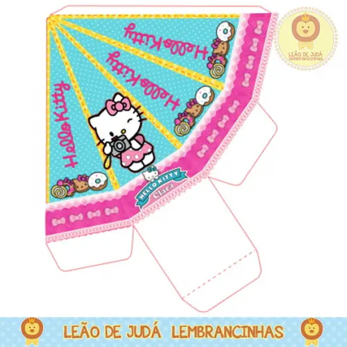 Caixa pirâmide hello kitty