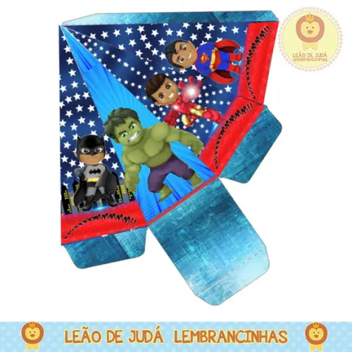 Caixa piramide herois cute