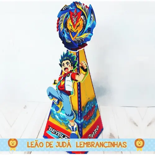 Caixa Pirâmide Tema Beyblade