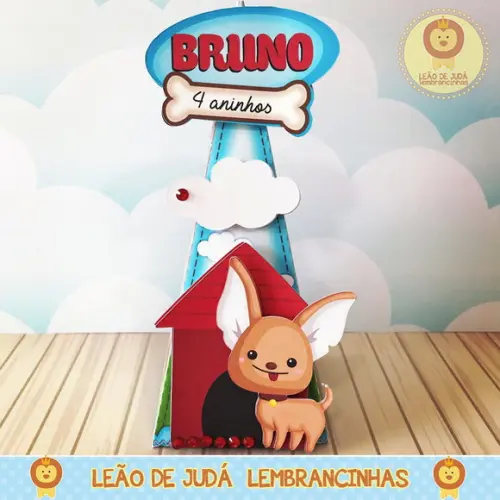 Caixa Pirâmide tema Cachorrinho