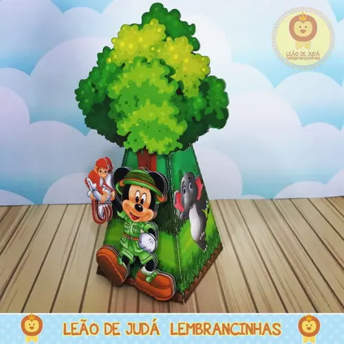 Caixa Pirâmide tema Mickey Safári
