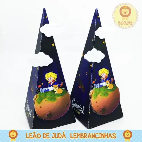 Caixa Pirâmide tema Pequeno Prícipe