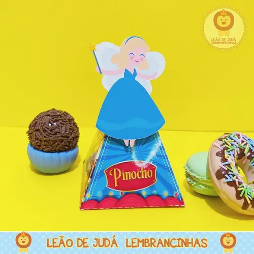 Caixa Pirâmide tema Pinóquio