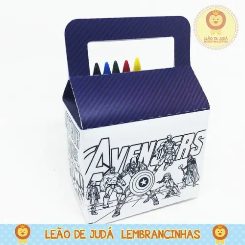 Caixinha Benim Com Giz tema Vingadores
