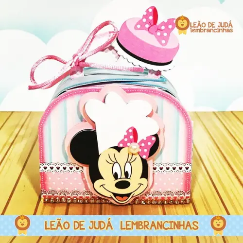Caixinha Bissau tema minnie confeiteira
