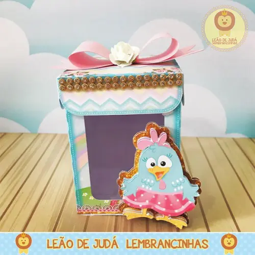Caixinha com visor tema Galinha Pintadinha