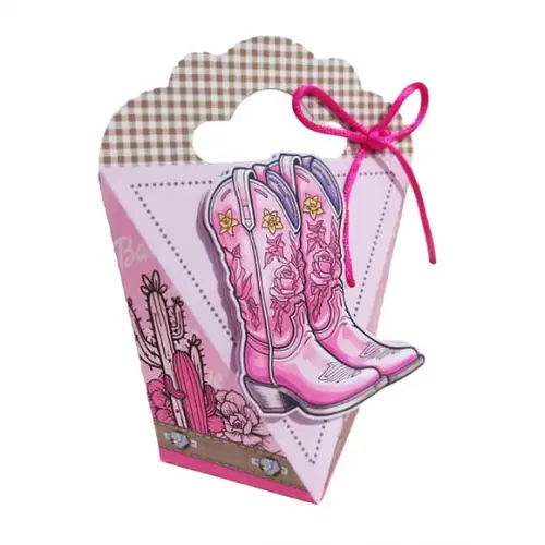 Caixinha Lembrancinha para Festa Tema Barbie Cowboy