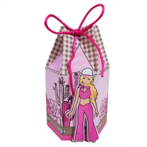 Caixinha Lembrancinha para Festa Tema Barbie Cowboy
