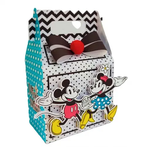 Caixinha Lembrancinha para Festa Tema Mickey e Minnie
