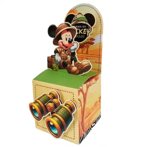 Caixinha Lembrancinha para Festa Tema Mickey Safari