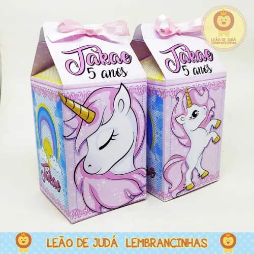 Caixinha milk tema unicornio