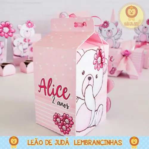 Caixinha milk ursa rosa