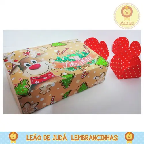 Caixinha para 6 docinhos natal