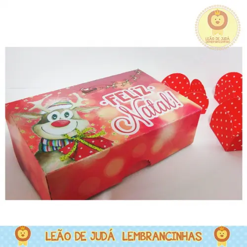 Caixinha para 6 docinhos natal