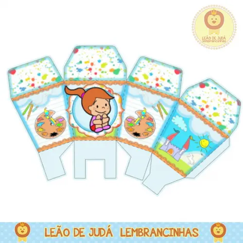 caixinha para festa aquarela toquinho