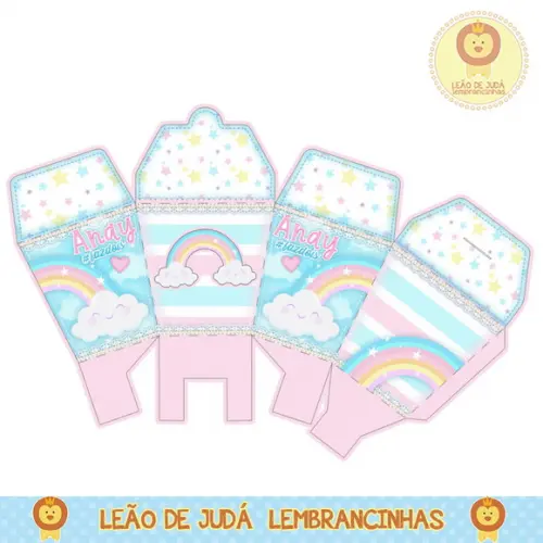 caixinha para festa Arco-íris