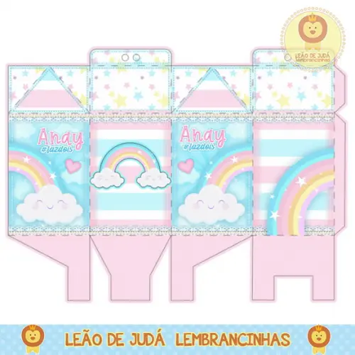 caixinha para festa Arco-íris