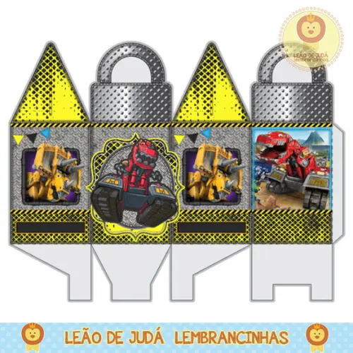 caixinha para festa dinotrux