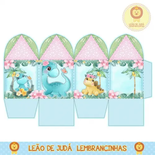 caixinha para festa dinossauro menina