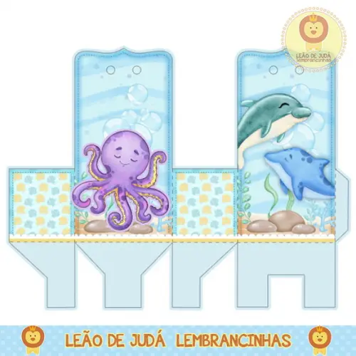 caixinha para festa fundo do mar