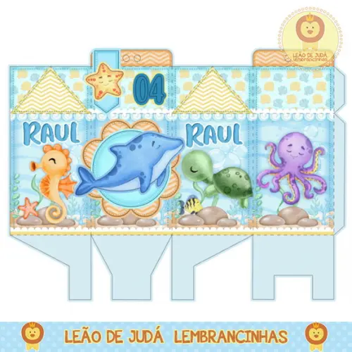 caixinha para festa fundo do mar