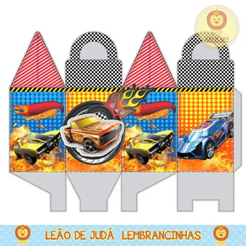 caixinha para festa hot wheels