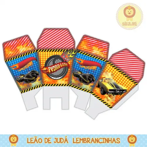 caixinha para festa hot wheels