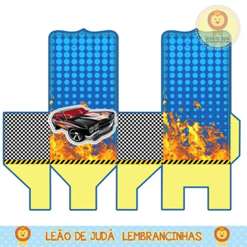 caixinha para festa hot wheels