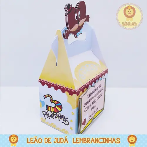 Caixinha para festa tema 3 palavrinhas