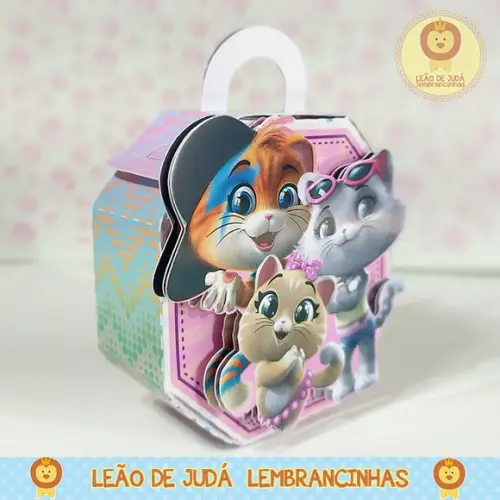 Caixinha para festa tema 44 gatos