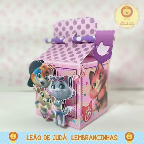 Caixinha para festa tema 44 gatos