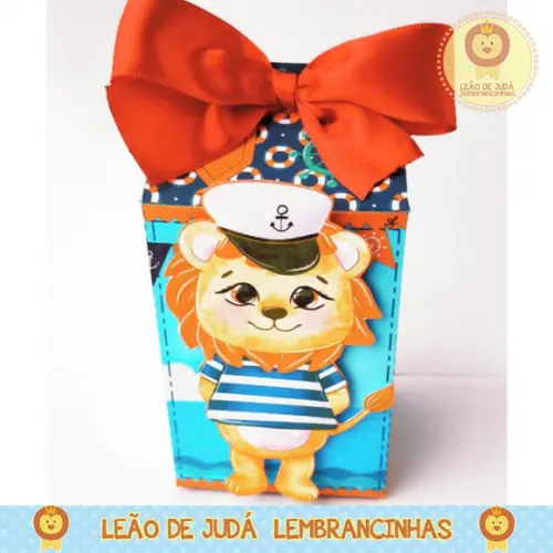 Caixinha para festa tema Animais Marinheiros