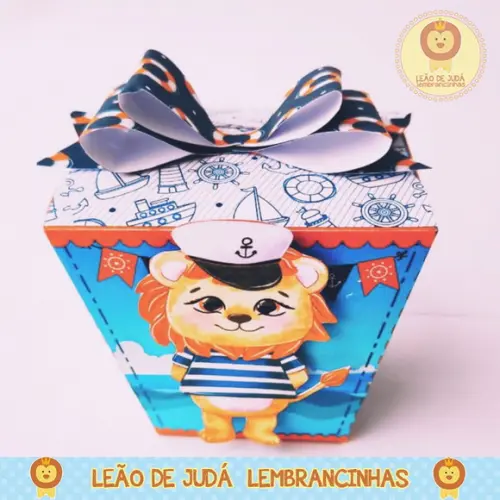 Caixinha para festa tema Animais Marinheiros