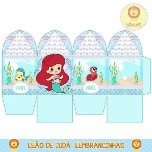 caixinha para festa tema ariel