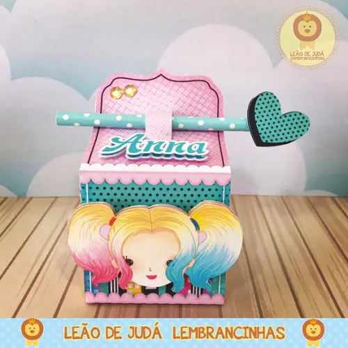 Caixinha para festa tema arlequina