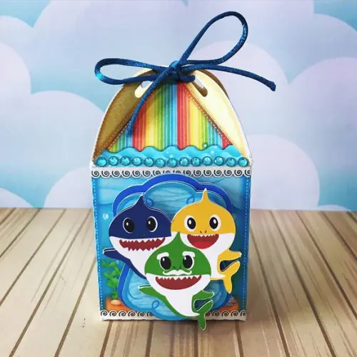 Caixinha para festa tema baby shark