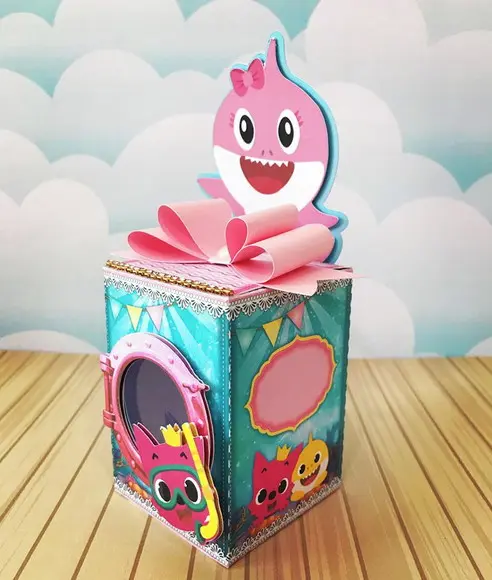 Caixinha para festa tema baby shark
