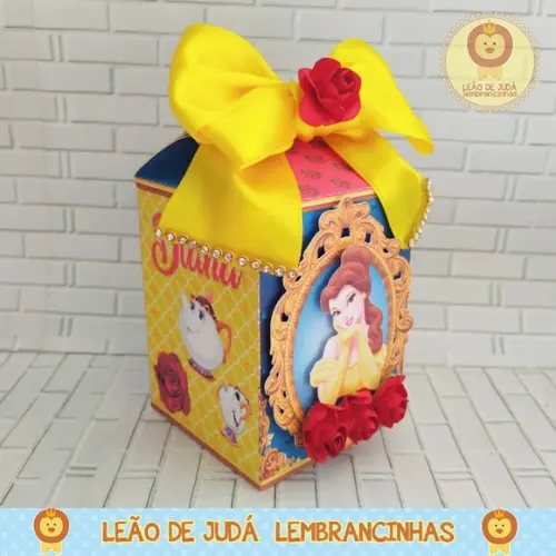 Caixinha para festa tema bela e a fera