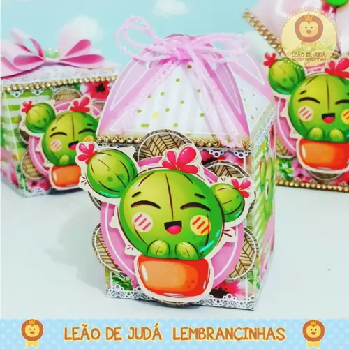 Caixinha para festa tema cactos