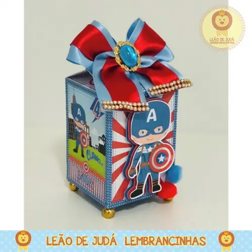 Caixinha para festa tema capitão america