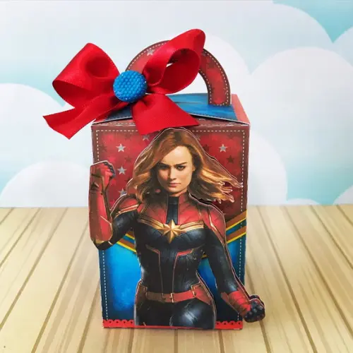 Caixinha para Festa Tema Capitã Marvel