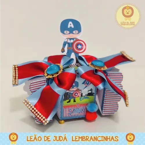Caixinha para Festa Tema Capitão America