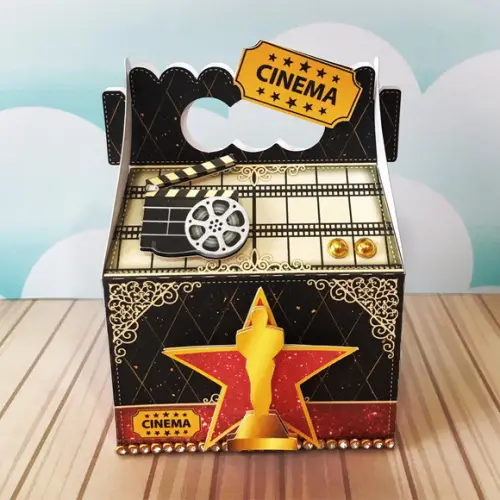 Caixinha para Festa Tema Cinema Hollywood