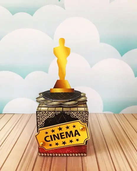 Caixinha para Festa Tema Cinema Hollywood