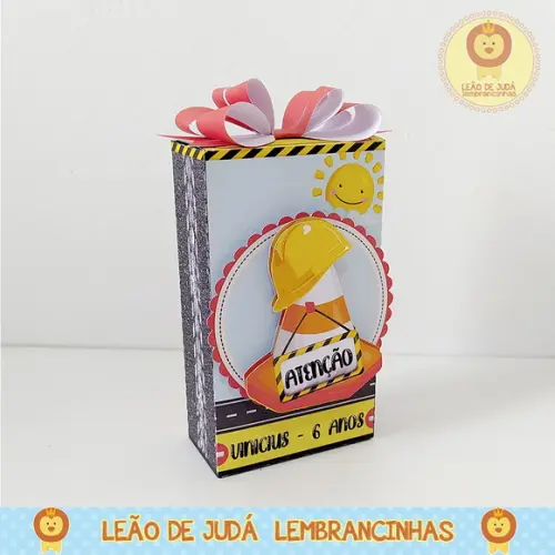 Caixinha para festa tema construção