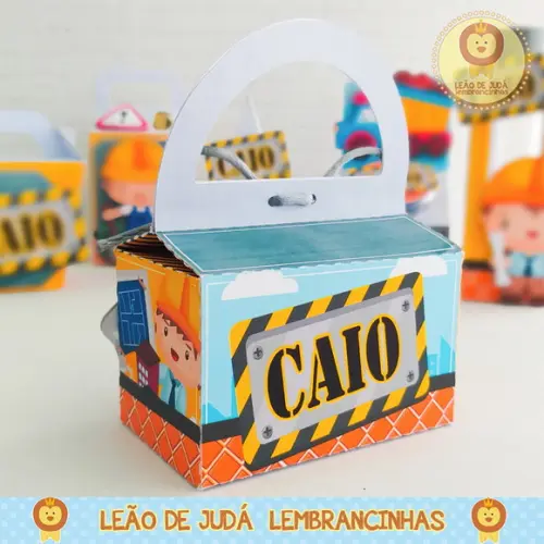 Caixinha para Festa Tema Construção
