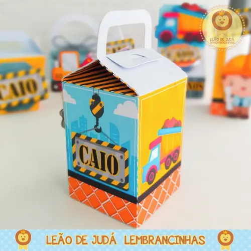 Caixinha para Festa Tema Construção