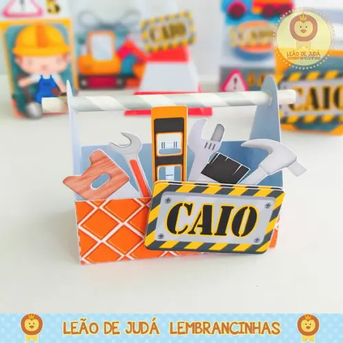 Caixinha para Festa Tema Construção