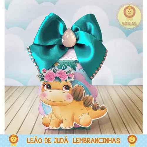 Caixinha para festa tema dinossauro menina