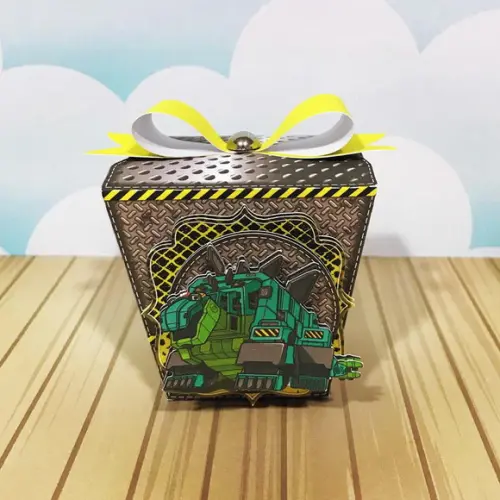 Caixinha para festa tema dinotrux